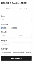 Calorie Calculator Pro - WordPress Plugin Screenshot 6