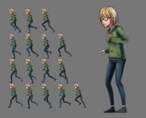 College Girl 2D Character Screenshot 2