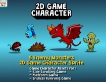 5 Enemy Monsters 2D Game Character Sprite Screenshot 1