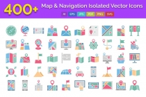 400 Map and Navigation Isolated Vector Icons Screenshot 1