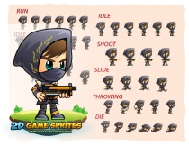 Black Assassin Game Sprites Screenshot 2