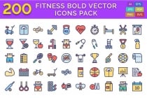 200 Fitness Bold vector Icons Pack Screenshot 1