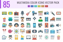 85 Multimedia Color Vector Icons Pack Screenshot 1