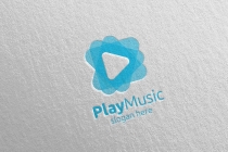 Abstract Music Logo with Note and Play Concept Screenshot 4