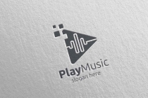 Abstract Music Logo with Note and Play Concept Screenshot 3