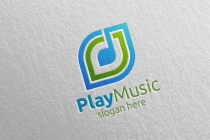 Abstract Music Logo with Note and Play Concept Screenshot 4