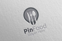 Pin Food Logo Template for Restaurant or Cafe Screenshot 3