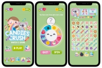 Candies Crush Match 3 Game Assets Screenshot 1