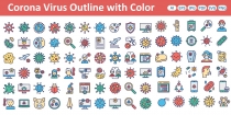  Corona Virus Color Vector icon Screenshot 5