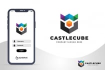 Creative Hexagonal Castle Cube Logo Design Screenshot 3