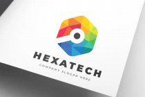 Colorful Hexagon Technology Logo Design Screenshot 1