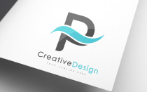 Creative P Letter Blue Wave Logo Design Screenshot 1