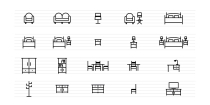 20 Furniture Line Icon Set Screenshot 1