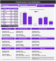 Construction Cost Estimator JavaScript Screenshot 1