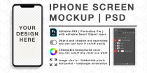 Iphone Smartphone Screen Photoshop PSD mockup  Screenshot 1