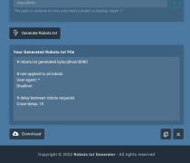 Robots.txt Generator PHP Screenshot 2