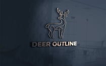 Deer Outline Logo Template One Line Design Screenshot 1