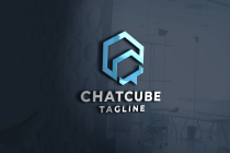 Chat Cube Pro Logo Template Screenshot 1