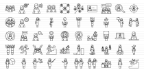 150 Business Woman Line Icons Screenshot 2