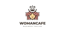 Woman Cafe Logo Template Screenshot 1