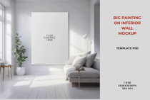 Big Painting on Interior Wall Mockup PSD  Screenshot 3