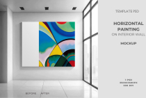 Horizontal Painting on Interior Wall Mockup PSD  Screenshot 1