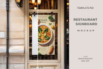 Restaurant Signboard Mockup PSD Screenshot 3