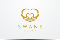 Swans Heart Logo Template Screenshot 1