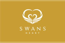 Swans Heart Logo Template Screenshot 2