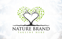 Green Nature Brand Heart Tree Logo Design Screenshot 1