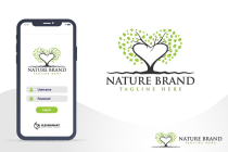 Green Nature Brand Heart Tree Logo Design Screenshot 6