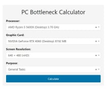 Bottleneck Calculator Plugin For Wordpress Screenshot 1