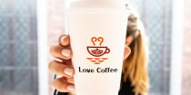 Love Coffee Cafe Logo Design Screenshot 2