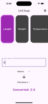 Unit Swap - Flutter Unit Converter App Screenshot 1